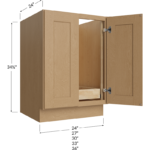Full Height Door One Rollout Shelf Base Cabinet - 24W x 34-1/2H x 24D - 2 Door, 1 Roll Out Shelf