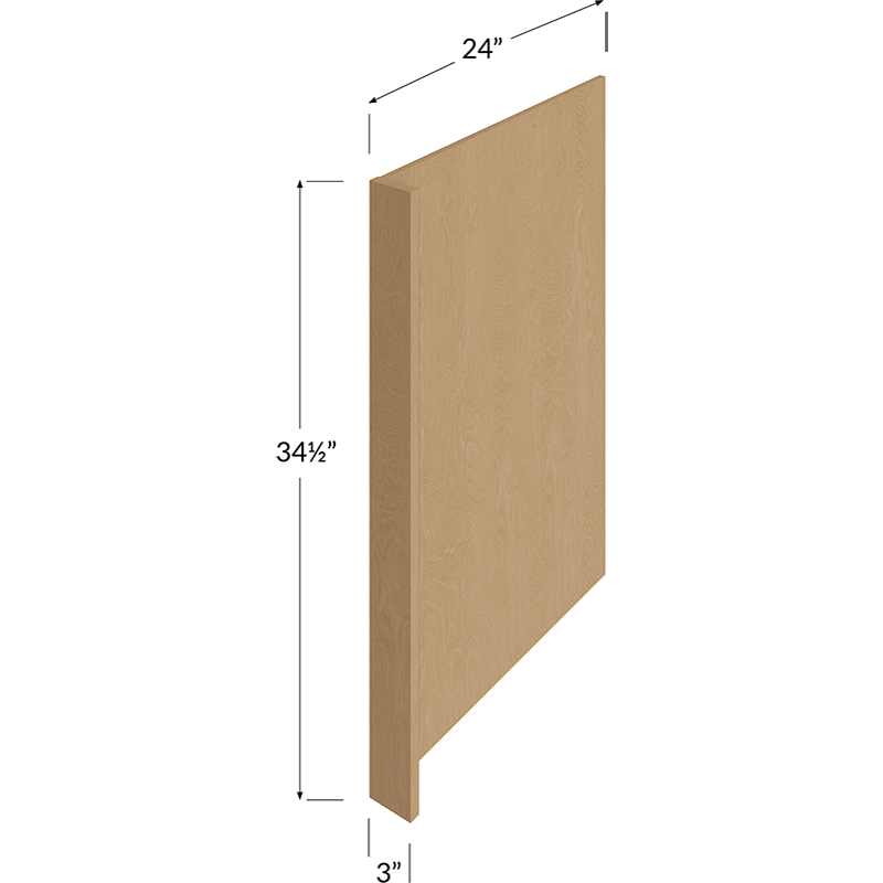 Dishwasher Return Panel - 3W x 34-1/2H x 24D (Panel Width 1/2")