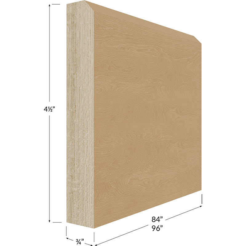 Shaker Furniture Base Moulding - 96W x 4-1/2H x 3/4D