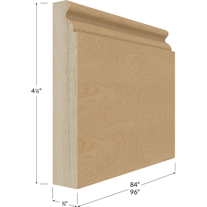 Traditional Furniture Base Moulding - 96W x 4-1/2H x 3/4D