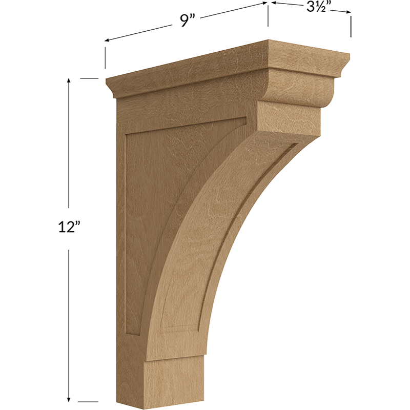 Modern Corbel - 3-1/2W x 12H x 9D