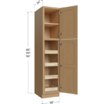 Four Rollout Shelf Utility Cabinet - 18W x 84H x 24D - 2 Doors, 1 Shelf, 4 Roll out Shelves