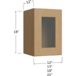 Stacker Wall Glass Door Cabinet with Finished Interior - 12W x 18H x 12D - 1 Door