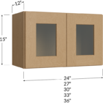 Stacker Wall Glass Door Cabinet with Finished Interior - 24W x 15H x 12D - 2 Doors