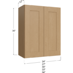 Wall Cabinet - 24W x 30H x 12D - 2 Doors, 2 Shelves