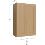 Wall Cabinet - 24W x 36H x 12D - 2 Doors, 2 Shelves