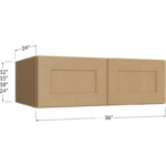 Wall Refrigerator Cabinet - 36W x 12H x 24D - 2 Doors
