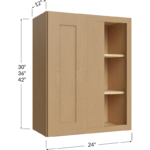 Wall Blind Corner Cabinet - 24W x 30H x 12D - 1 Door, 2 Shelves