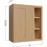 Wall Blind Corner Cabinet - 27W x 30H x 12D - 1 Door, 2 Shelves
