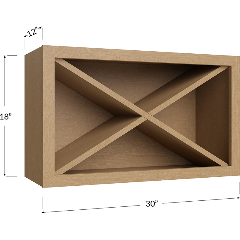 Wine X Rack Wall Cabinet Kit - 30W x 18H x 12D