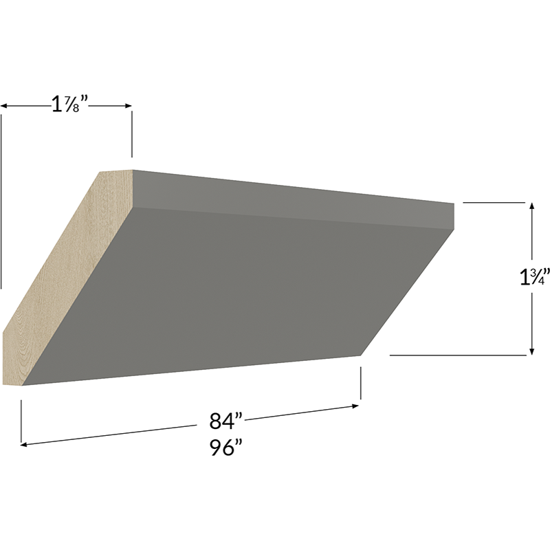 Blackwood Grey Shaker Angle Crown Moulding - 96W x 1-3/4H x 1-7/8D