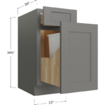 Blackwood Grey Shaker Base with Single Trashcan Pullout - 15W x 34-1/2H x 24D - 1 Door, 1 Trashcan Pullout