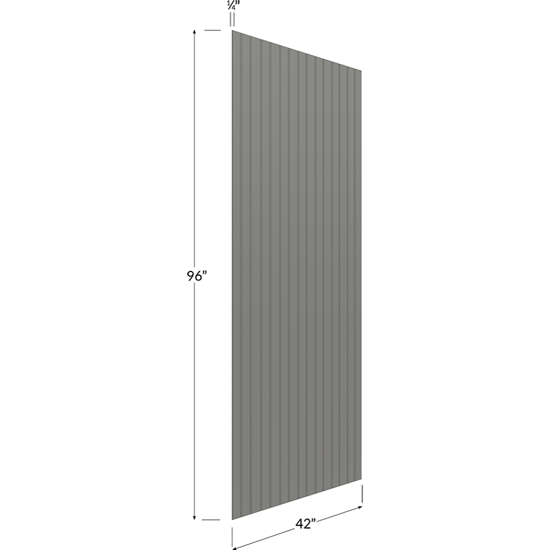 Blackwood Grey Shaker Finished Beadboard Veneer Panel - 42W x 96H x 1/4D