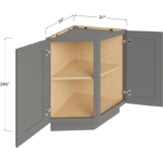 Blackwood Grey Shaker Base End Cabinet - 24W x 34-1/2H x 24D - 2 Doors, 2 Shelves