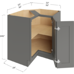 Blackwood Grey Shaker Base Easy Reach Cabinet - 33W x 34-1/2H x 24D - 1 Door, 1 Shelf