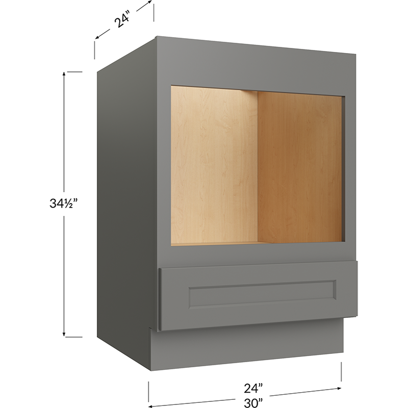 Blackwood Grey Shaker Base Microwave Cabinet - 24W x 34-1/2H x 24D - 1 Drawer