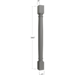 Blackwood Grey Shaker Classic Decorative Leg - 3W x 34-1/2H x 3D
