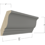 Blackwood Grey Shaker Decorative Crown Moulding - 84W x 3H x 2D