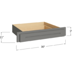 Blackwood Grey Shaker Desk Knee Drawer - 30W x 5H x 21D (Trimmable to 27W)