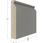 Blackwood Grey Shaker Traditional Furniture Base Moulding - 96W x 4-1/2H x 3/4D