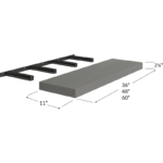 Blackwood Grey Shaker Floating Shelf - 36W x 2-1/8H x 11D