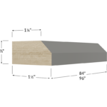 Blackwood Grey Shaker Shaker Light Rail Moulding - 96W x 1-1/2H x 3/4D