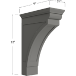 Blackwood Grey Shaker Modern Corbel - 3-1/2W x 12H x 9D