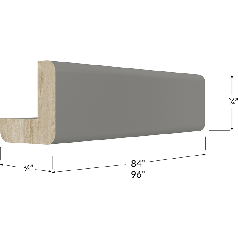 Blackwood Grey Shaker Outside Corner Moulding - 96W x 3/4H x 3/4D