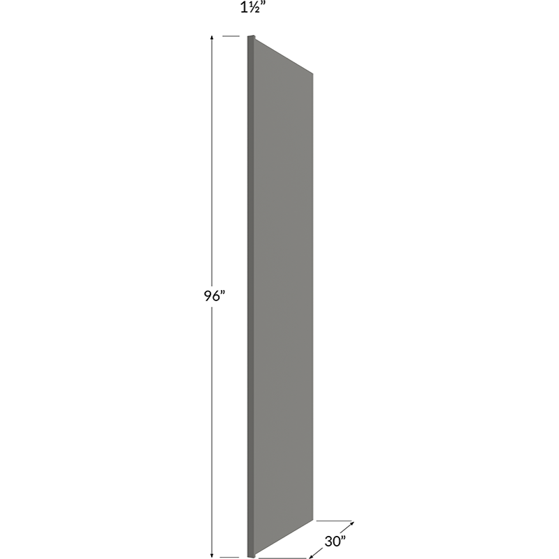 Blackwood Grey Shaker Refrigerator End Panel - 1-1/2W x 96H x 30D (Panel Width 1/2")