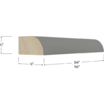 Blackwood Grey Shaker Shoe Moulding - 84W x 3/4H x 1/2D