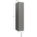 Blackwood Grey Shaker Wall Cabinet - 12W x 42H x 12D - 1 Door, 3 Shelves