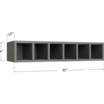 Blackwood Grey Shaker Wall Wine Cubby - 30W x 6H x 12D