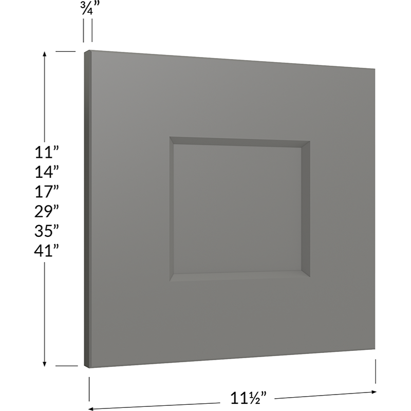 Blackwood Grey Shaker Wall Decorative End Panel - 11-1/2W x 41H x 3/4D