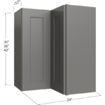 Blackwood Grey Shaker Wall Easy Reach Cabinet - 24W x 30H x 12D - 1 Door, 2 Shelves