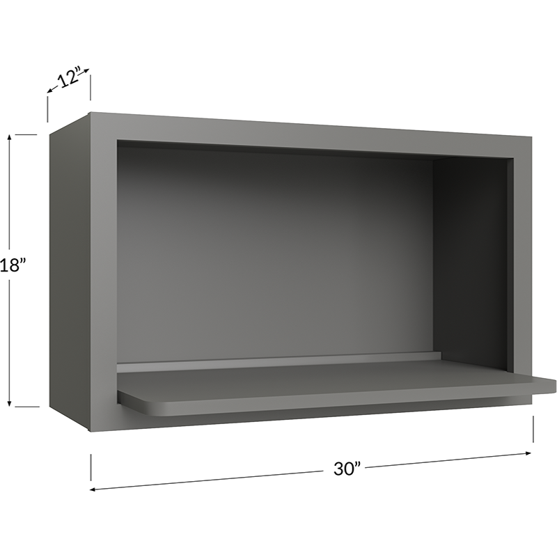 Blackwood Grey Shaker Wall Microwave Cabinet Kit - 30W x 18H x 12D