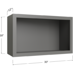 Blackwood Grey Shaker Wall Open Cabinet - 30W x 18H x 12D
