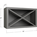 Blackwood Grey Shaker Wine X Rack Wall Cabinet Kit - 30W x 18H x 12D