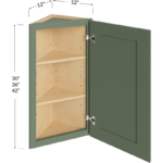 Angle Wall Cabinet - 12W x 30H x 12D - 1 Door, 2 Shelves (Cabinet Frame Width: 17")