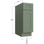 Base Cabinet - 12W x 34-1/2H x 24D - 1 Door, 1 Drawer, 1 Shelf