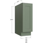 Full Height Door Base Cabinet - 12W x 34-1/2H x 24D - 1 Door, 1 Shelf