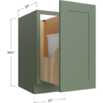 Full Height Door Base with Single Trashcan Pullout - 15W x 34-1/2H x 24D - 1 Door, 1 Trashcan Pullout