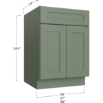 Base Cabinet - 24W x 34-1/2H x 24D - 2 Doors, 1 Drawer, 1 Shelf