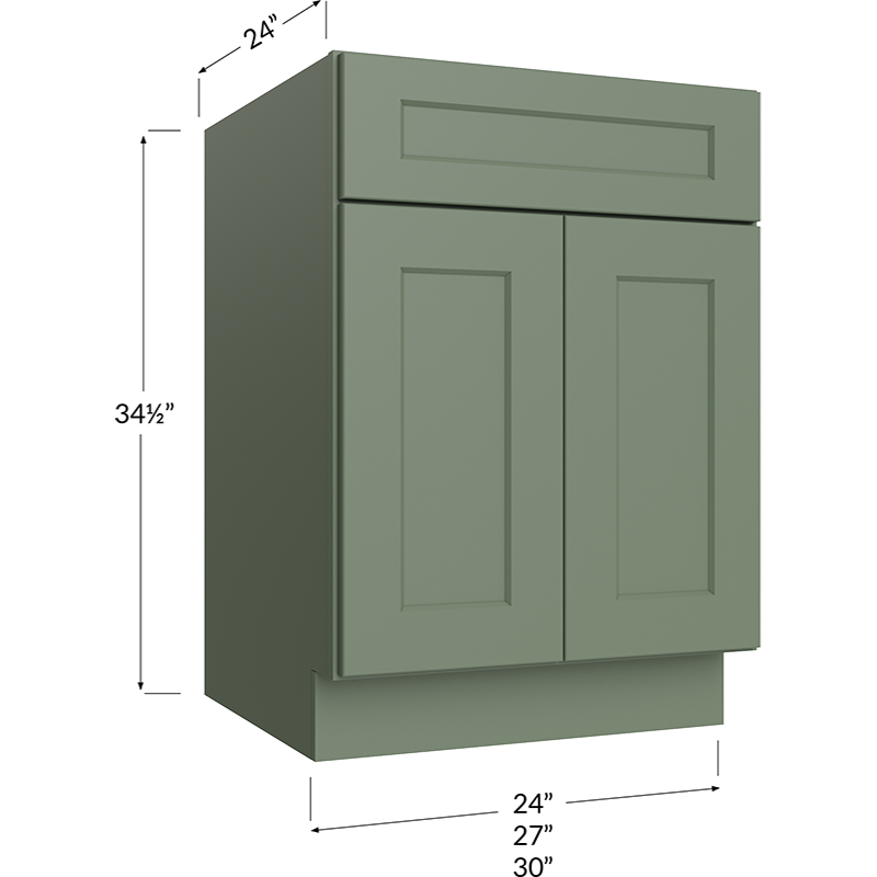 Base Cabinet - 24W x 34-1/2H x 24D - 2 Doors, 1 Drawer, 1 Shelf