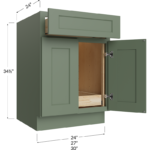 One Rollout Shelf Base Cabinet - 24W x 34-1/2H x 24D - 2 Doors, 1 Drawer, 1 Roll Out Shelf