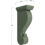Corbel - 3-1/8W x 13H x 5-7/8D