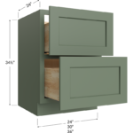 Two Drawer Base Cabinet - 24W x 34-1/2H x 24D - 2 Drawers