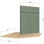 Diagonal Corner Sink - 42W x 34-1/2H x 23-1/4D