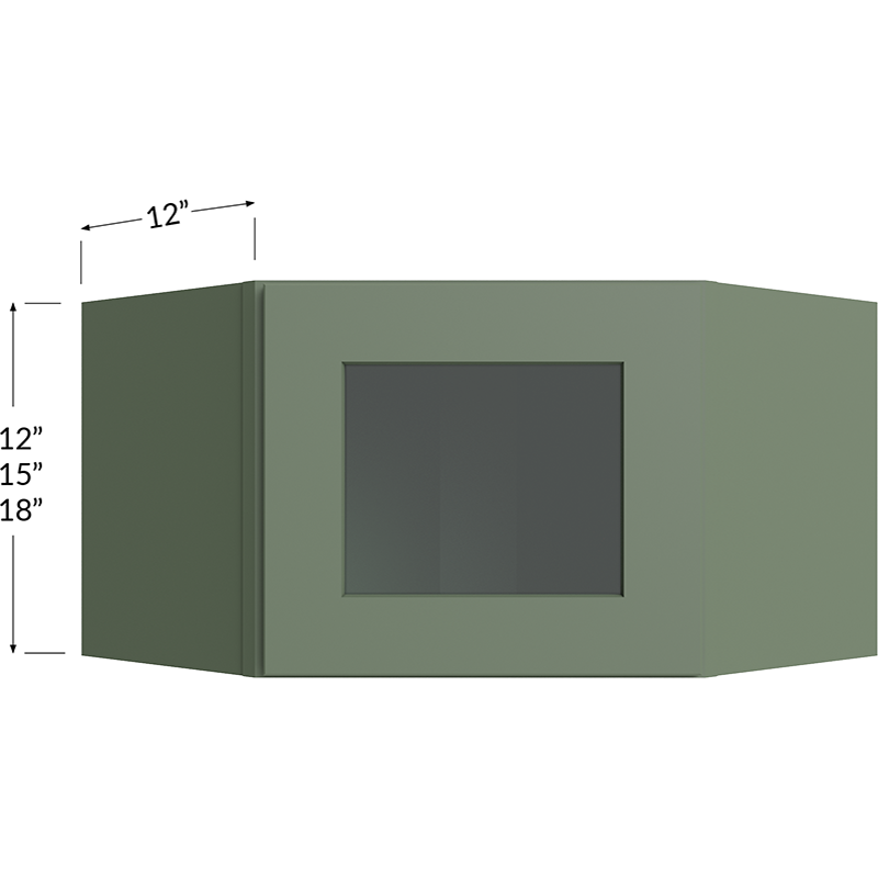 Stacker Wall Glass Door Cabinet with Finished Interior - 24W x 12H x 12D - 1 Door