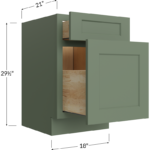 Two Drawer File Base Cabinet - 18W x 29-1/2H x 21D - 2 Drawers