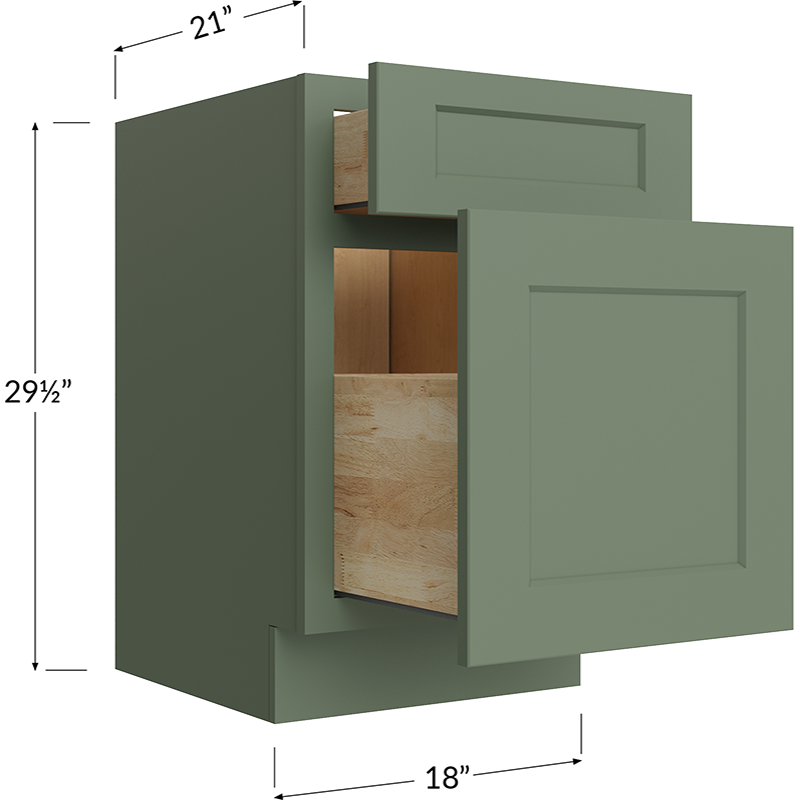 Two Drawer File Base Cabinet - 18W x 29-1/2H x 21D - 2 Drawers